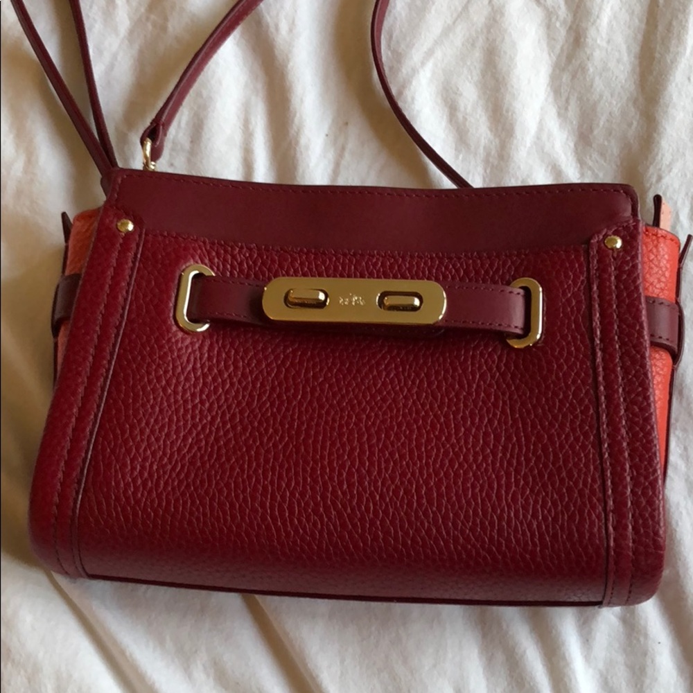 Red Coach Purse with Wristlet and Straps
